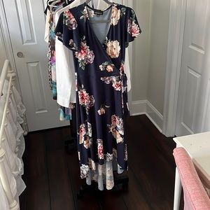 High low wrap dress